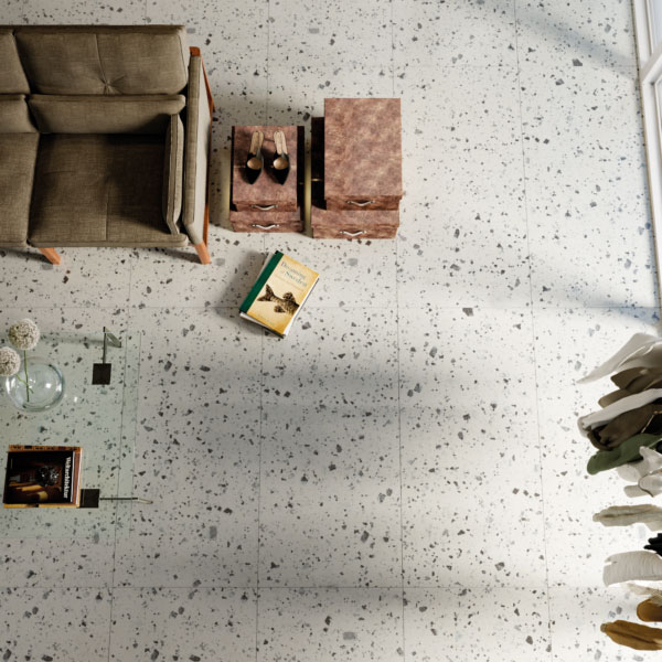 Mẫu gạch lát nền Terrazzo gạch lát nền 60×60cho một không gian phá cách, ấn tượng