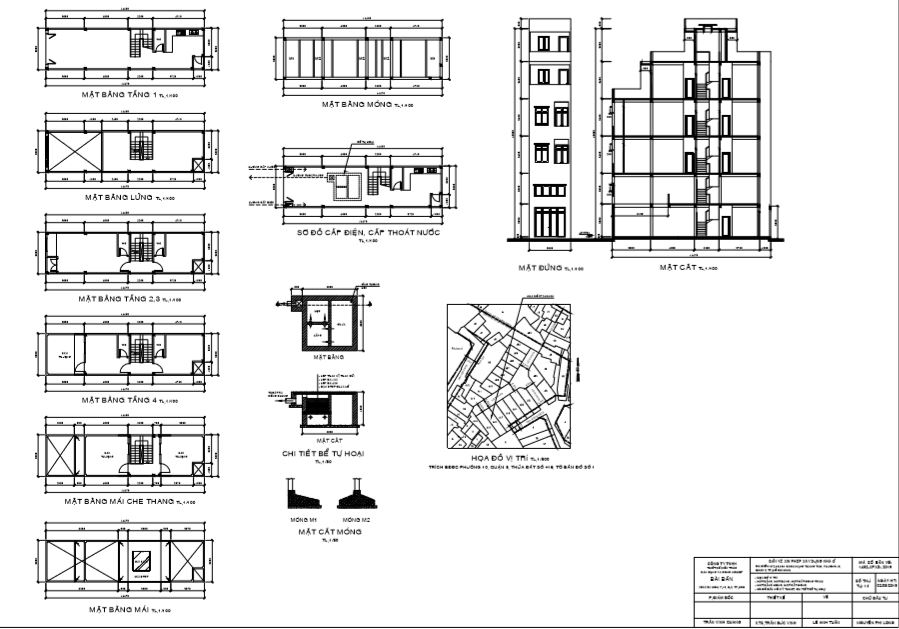 Bản vẽ xin phép xây dựng để tính diện tích xây dựng.