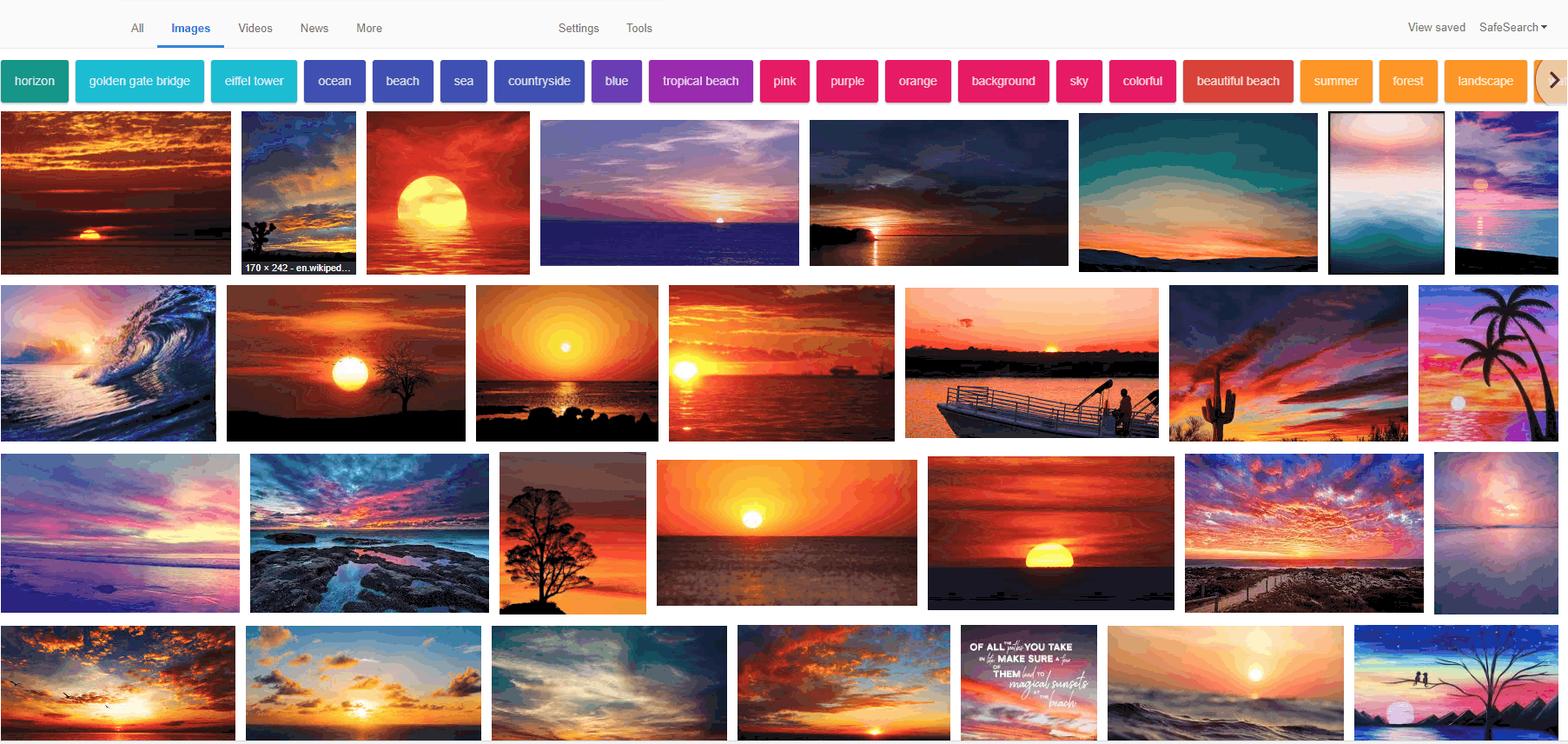 học từ vựng tiếng Anh qua hình ảnh - Tìm kiếm hình ảnh cho từ khóa Sunset trên Google