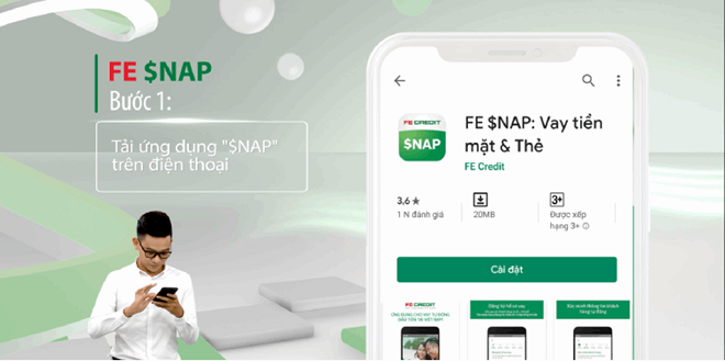 Ứng dụng cho vay tiền onlien $nap FE có trên hệ điều hành IOS và Androi