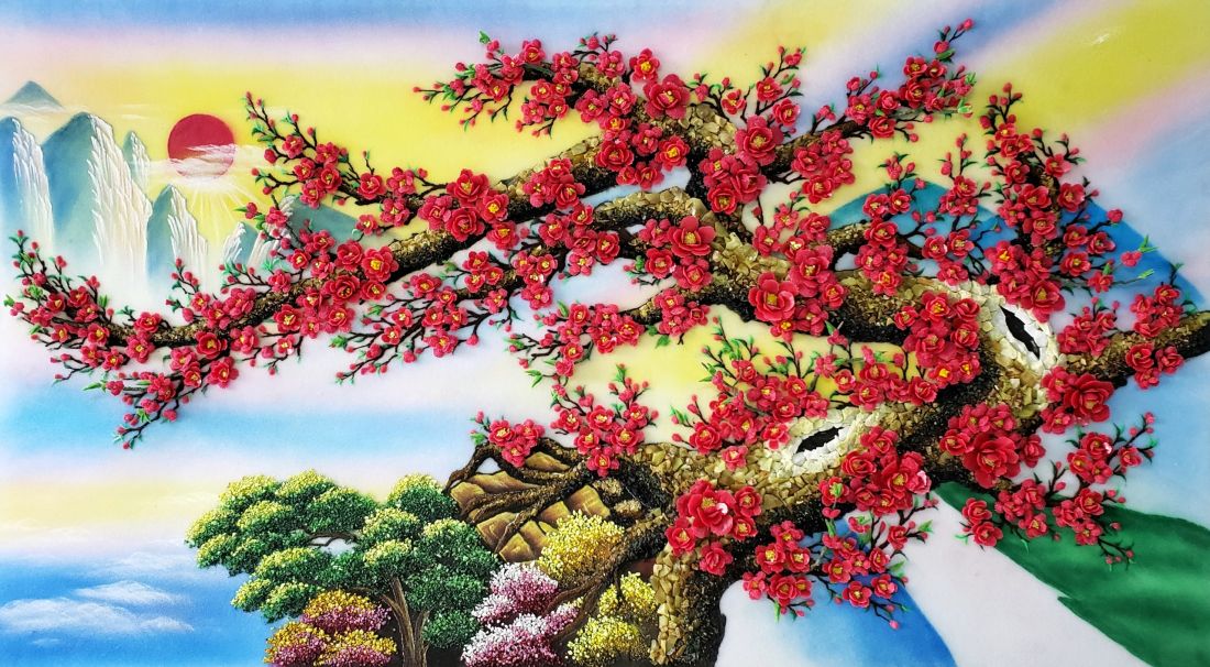 Top 8 bức tranh hoa đào treo tường đẹp nhất năm 2021 - CafeLand.Vn