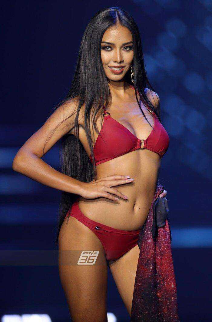 Thí sinh Hoa hậu Hoàn vũ Thái Lan 2021 lộ mỡ thừa khi diễn bikini 1