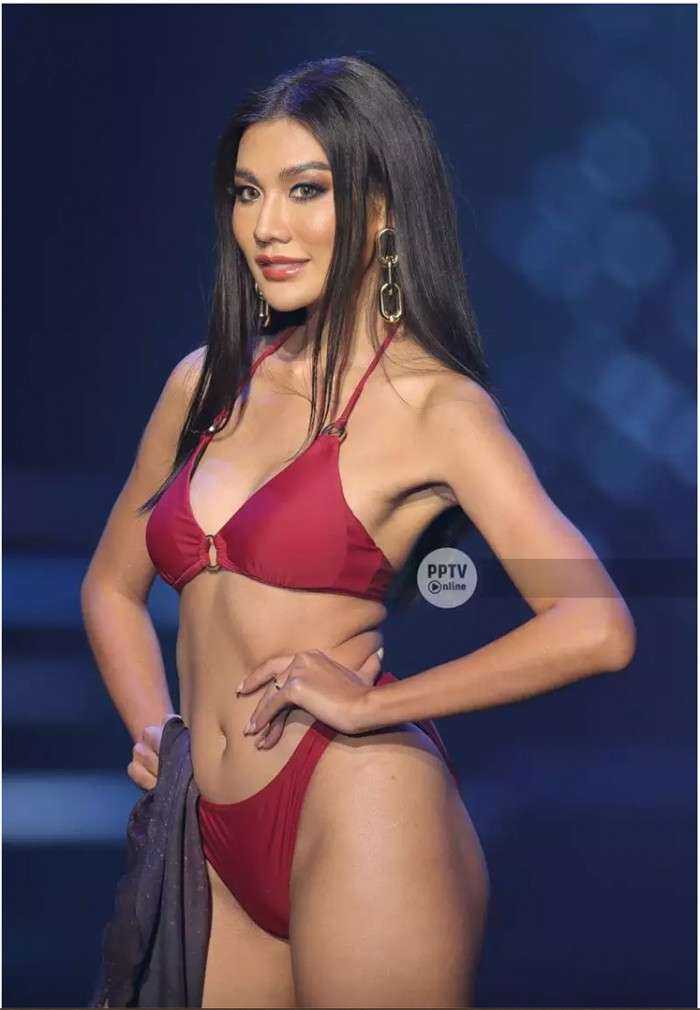 Thí sinh Hoa hậu Hoàn vũ Thái Lan 2021 lộ mỡ thừa khi diễn bikini 4