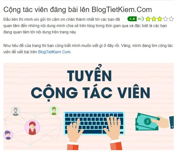 Cộng tác viên viết bài 