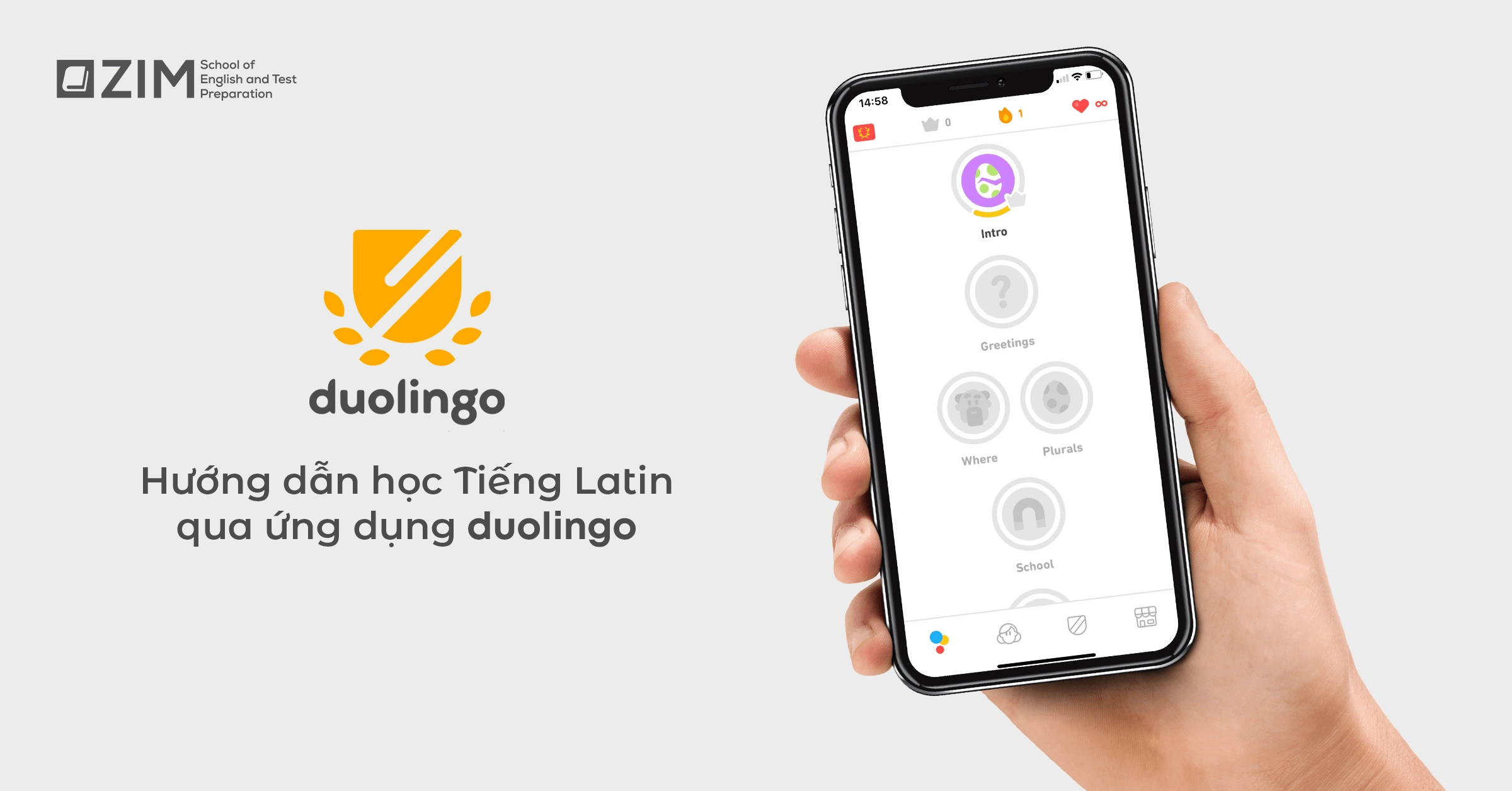 Hướng dẫn học tiếng Latin cơ bản qua ứng dụng Duolingo phiên bản tiếng Anh
