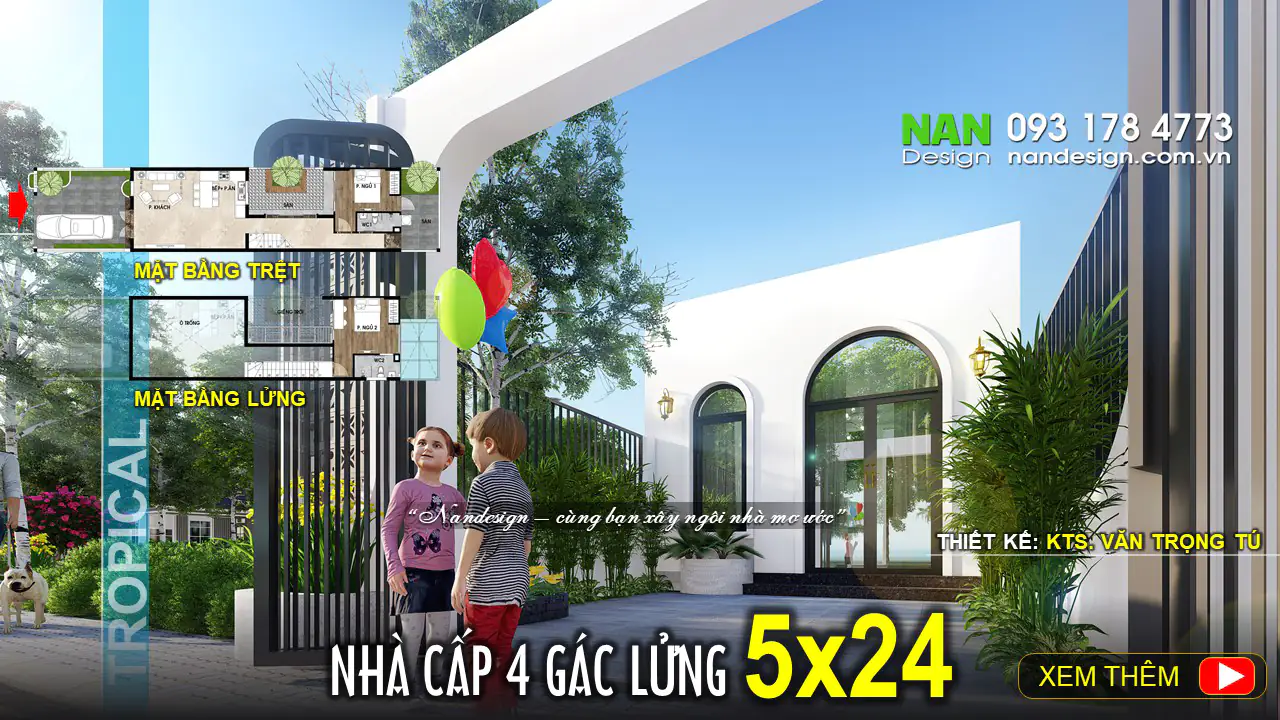 Mẫu Nhà Gác Lửng 5x24m Với Mùi Cây Thị Thơm Nồng Nàn