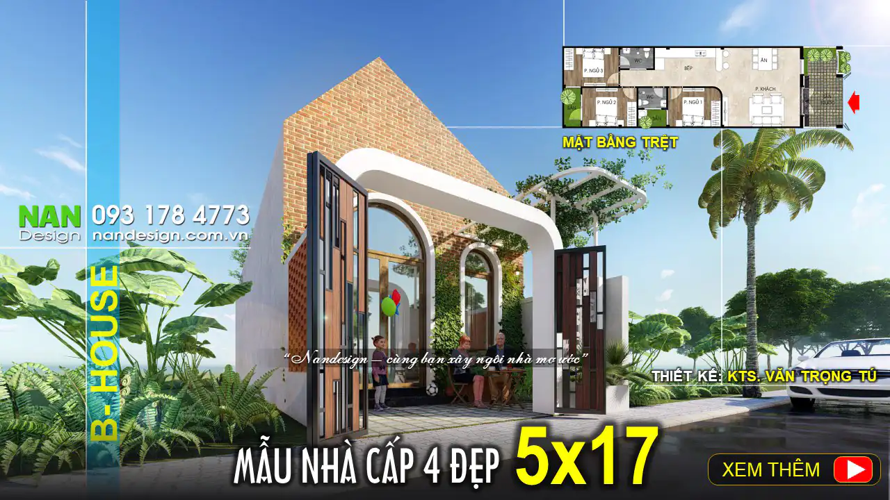 B-house Mẫu Nhà Cấp 4 5x17m Tái Hiện Khung Cảnh Thôn Quê Bình Yên