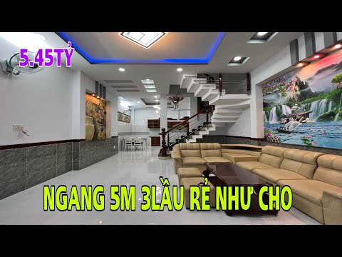 Bán nhà Gò Vấp | Nhà đẹp Ngang 5M 3 lầu 4PN nội thất cao cấp giá 5.45 tỷ rẻ như cho