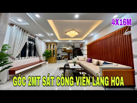 Bán nhà Gò Vấp | Nhà góc 2MT 4m x 16m 3 lầu đẹp và thoáng Ngay Công Viên Làng Hoa giá quá rẻ