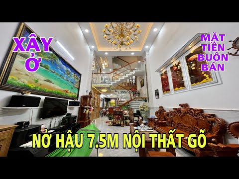 Bán nhà Gò Vấp Nhà mặt tiền 4m x 20m Nở Hậu 7.5 m CHỦ XÂY Ở NỘI THẤT GÕ ĐỎ đẹp tuyệt vời