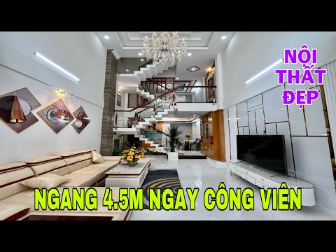 Bán nhà Gò Vấp Nhà phố đẹp NGANG 4.5M SÁT MẶT TIỀN gân Công Viên Làng Hoa tặng nội thất