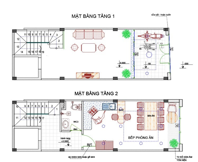 3 mẫu thiết kế nhà 4x11m có thang máy