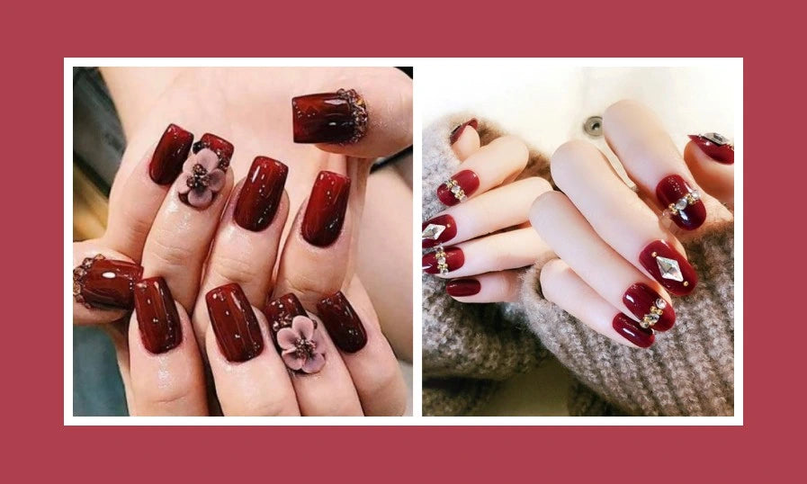 Nếu nàng là cô gái cá tính, thích sự mới lạ thì mẫu nail đỏ phá cách là sự lựa chọn hoàn hảo.