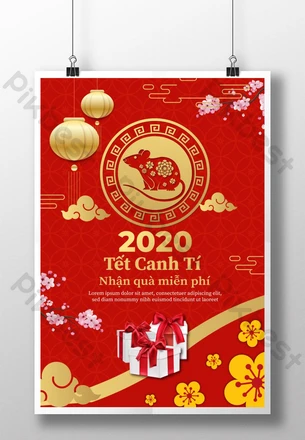 poster tết 2020 nhận quà miễn phí mừng nămới 2020 hình ảnh AI