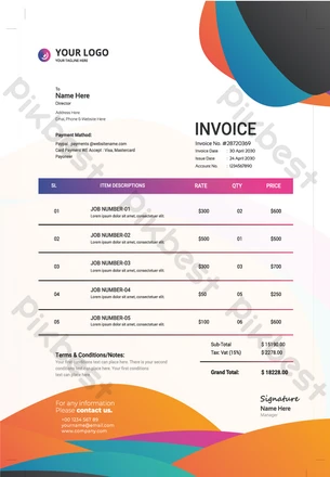 Hóa đơn doanh nghiệp thiết kế nhận dạng vector hình ảnh EPS