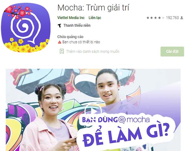 Tải Mocha: ứng dụng mạng xã hội video & giải trí