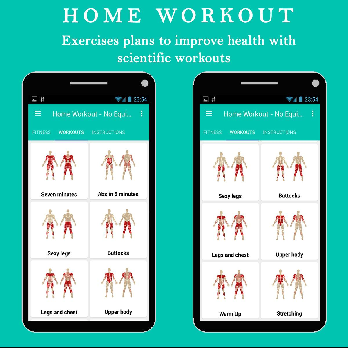 Home Workout: No Equipment & Meal Planner - Rèn luyện cơ bắp ngay tại nhà