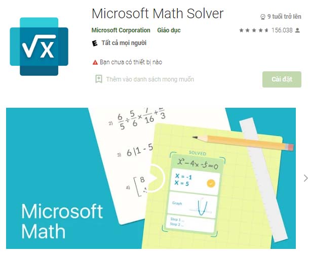 Ứng dụng Microsoft Math Solver - Máy tính và giải toán