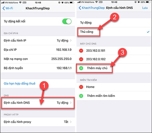 Thay đổi DNS của iPhone (2)