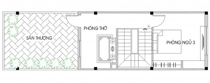 Ảnh 3: Không gian tầng 3 được thiết kế khoa học với các công năng cụ thể