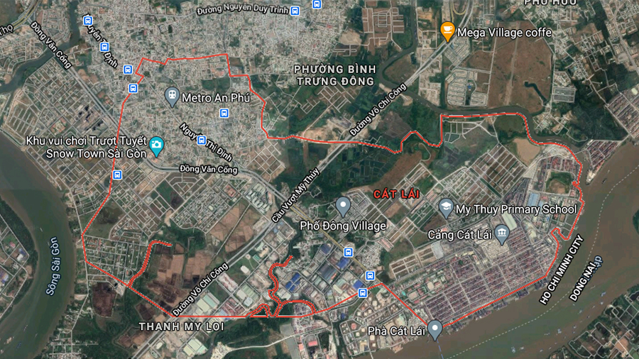  Khu đô thị Cát Lái trên bản đồ vệ tinh google map 