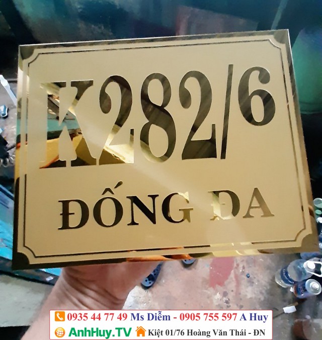 Làm bảng inox mica biển số nhà công ty doanh nghiệp tại Đà Nẵng