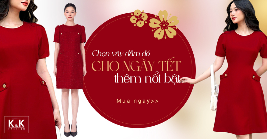 Chọn váy đầm đỏ cho ngày Tết thêm nổi bật