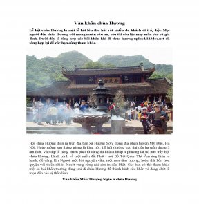 Tải Văn khấn khi đi lễ chùa Hương - Tổng hợp các bài khấn khi đi chùa Hương - Tài liệu text