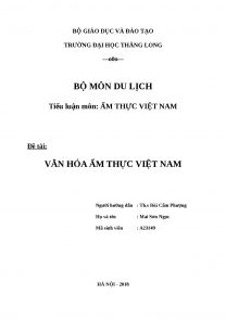 Tiểu luận về văn hóa ẩm thực Việt Nam - Tài liệu text