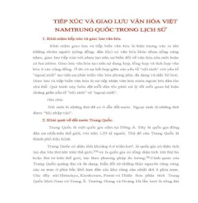 TIẾP XÚC VÀ GIAO LƯU VĂN HÓA VIỆT NAM TRUNG QUỐC TRONG LỊCH SỬ - Tài liệu text