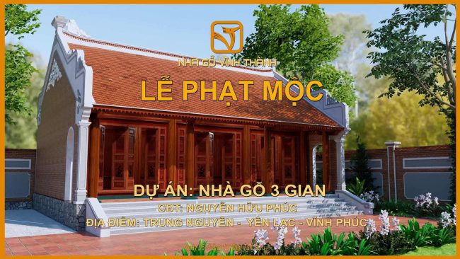 Nhà gỗ gõ 3 gian Vĩnh Phúc