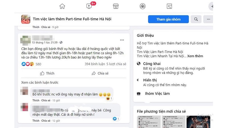 Lừa đảo việc làm thêm ở các nhóm tuyển dụng không đáng tin