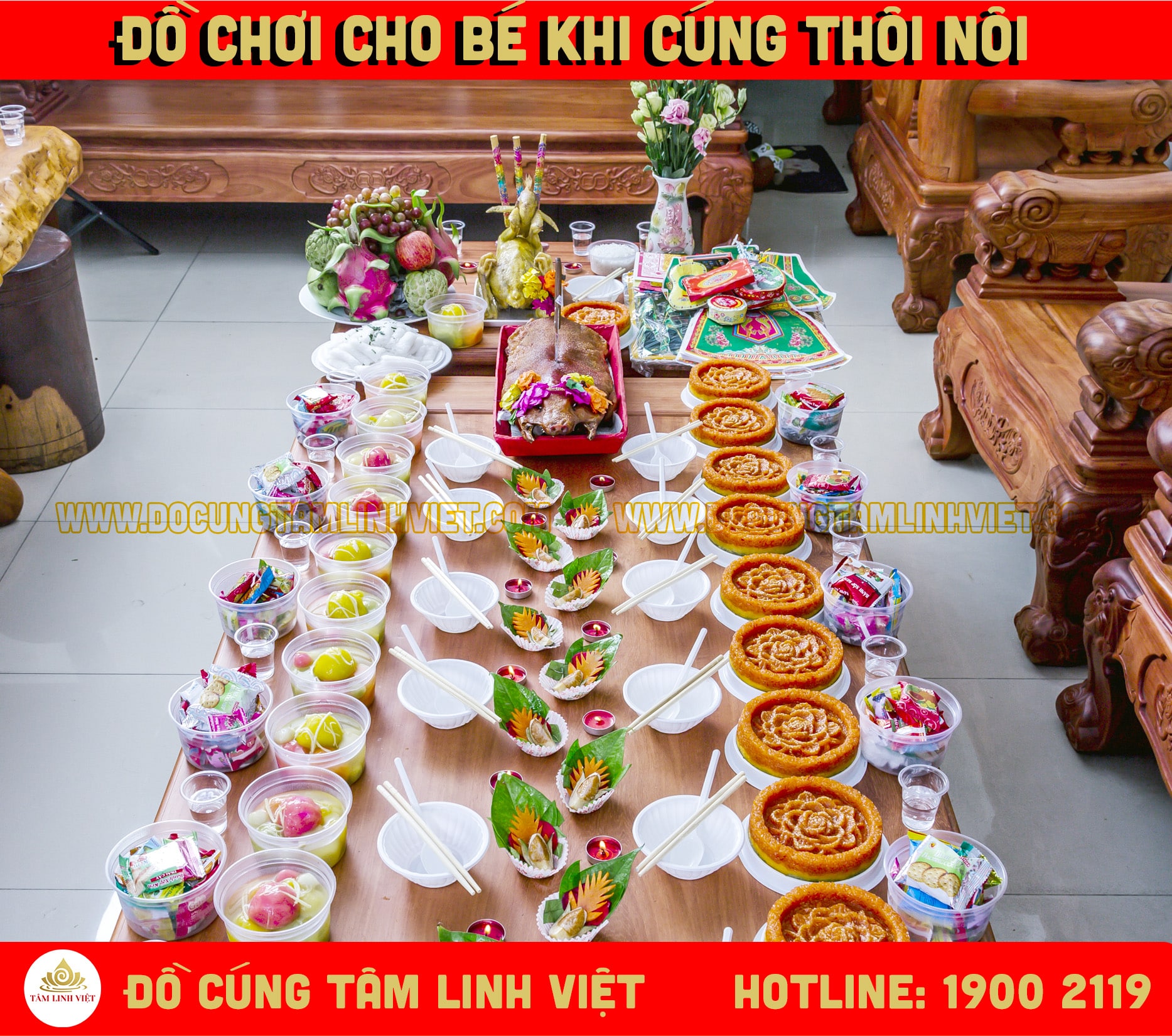 mâm lễ vật cúng thôi nôi cho bé gái