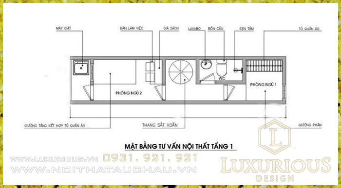 Mặt bằng bố trí tầng 1