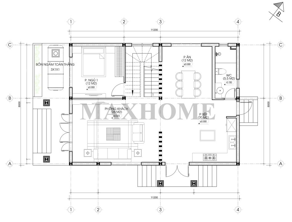 Mẫu nhà 2 tầng mái Nhật hiện đại vạn người mê | MH00636