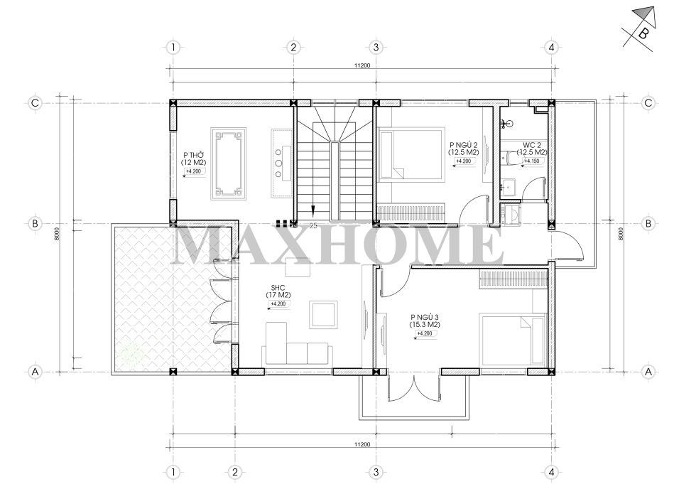 Mẫu nhà 2 tầng mái Nhật hiện đại vạn người mê | MH00636