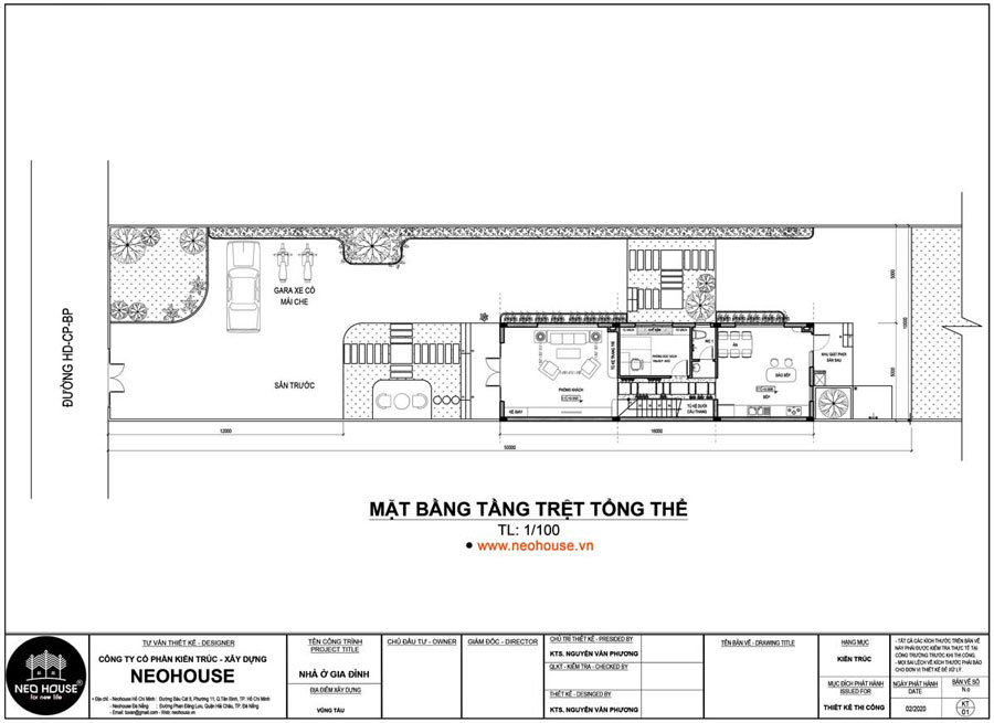 Mặt bằng công năng tổng thể nhà ống 2 tầng 80m2