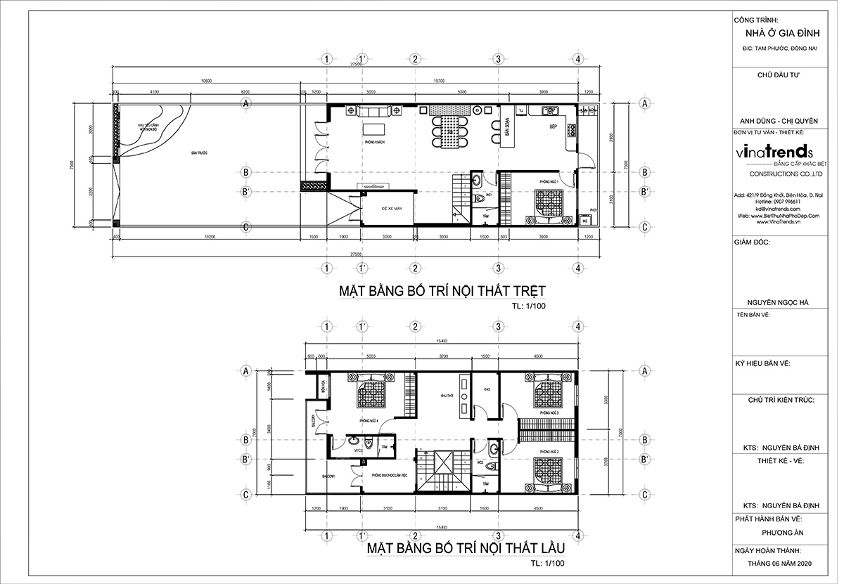 mat bang mau nha 2 tang dep Mẫu nhà 2 tầng đơn giản 7x16m có sân trước rộng sân sau thoáng của anh Dũng ở Long Thành