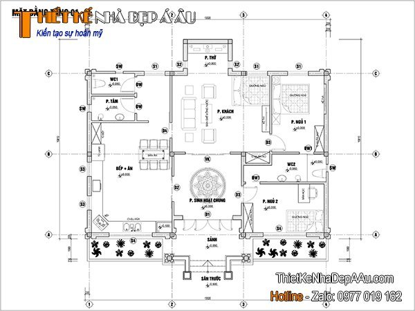 Chi tiết bản vẽ nội thất nhà cấp 4