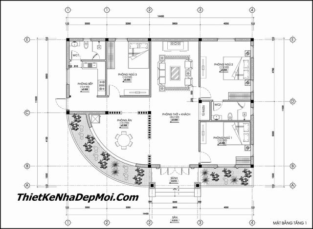 Ban ve chi tiet xay nha vuon o que 160m2