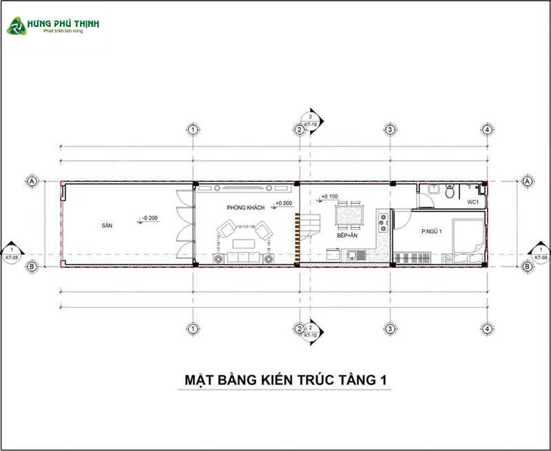 Bản vẽ mặt bằng mẫu nhà ống 2 tầng 60m2