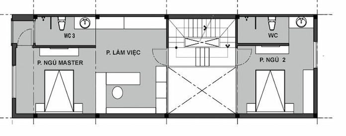 Ảnh 21: Mặt bằng tầng 3 nhà 3 tầng 1 tum