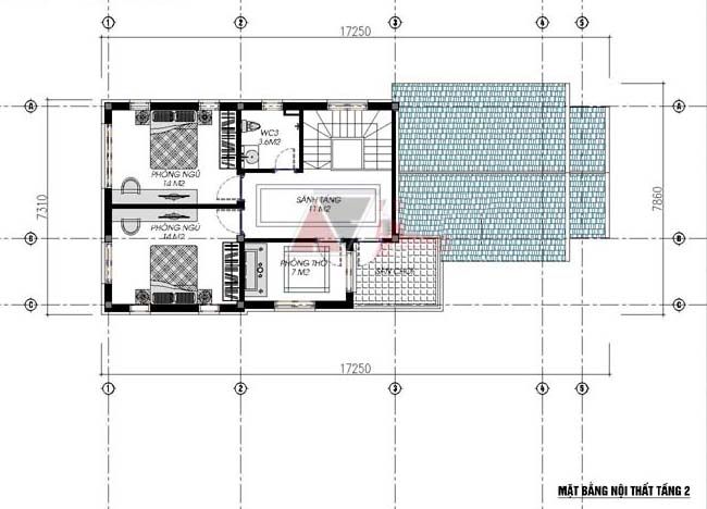 Mặt bằng tầng tum mẫu nhà đẹp hiện đại 1 tầng 1 tum 120m2  tại Lạng Sơn