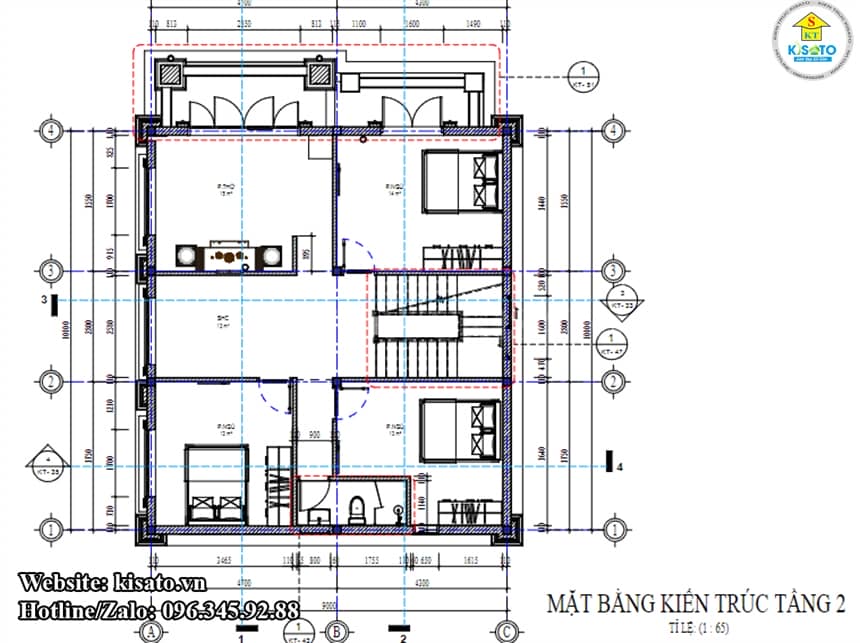 Mặt bằng công năng 2D mẫu biệt thự tân cổ điển mái Thái