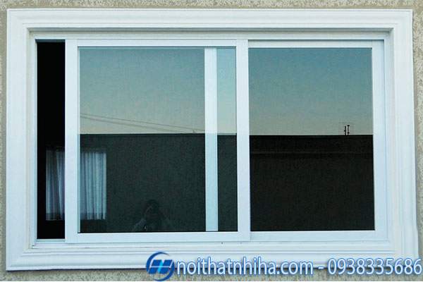 mẫu cửa sổ lùa nhôm kính 2 cánh