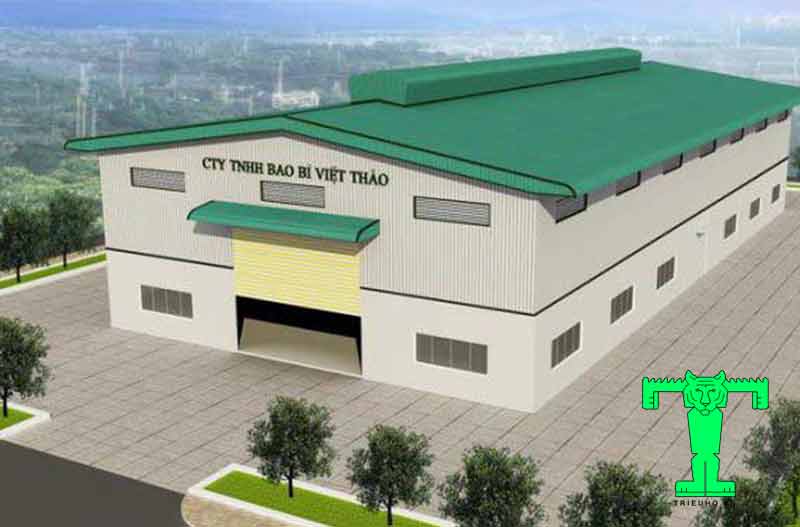 mẫu mái tôn nhà xưởng 500m2