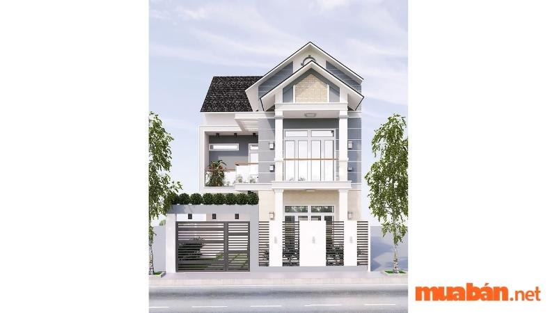 Mẫu nhà 2 tầng mái Thái đẹp - Mẫu số 19