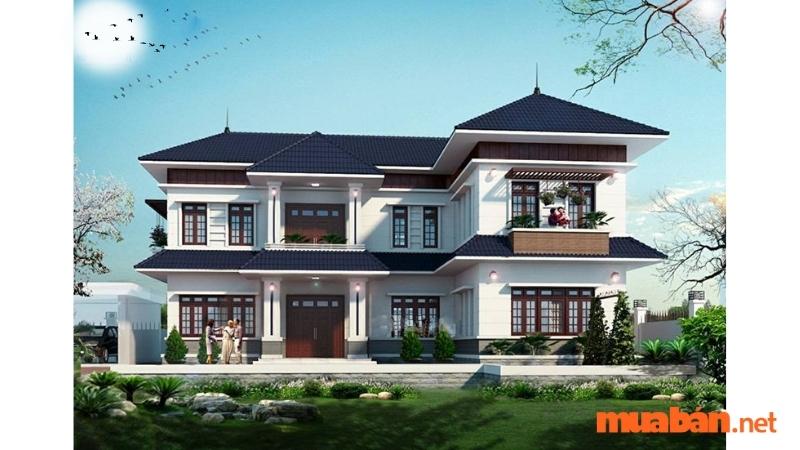 Mẫu nhà 2 tầng mái Thái đẹp - Mẫu số 35