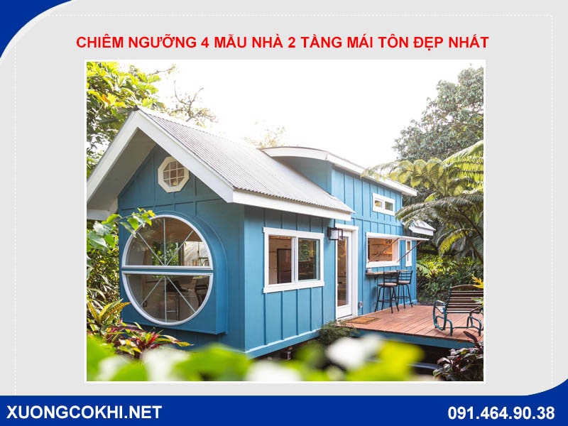 Chiêm ngưỡng 4 mẫu nhà 2 tầng mái tôn đẹp nhất năm 2022