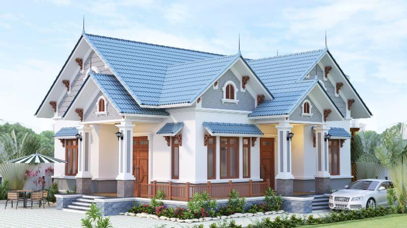 mẫu nhà cấp 4 đẹp 100m2 3 phòng ngủ 10